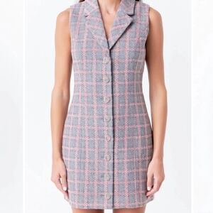 Endless Rose Tweed collared dress NWT